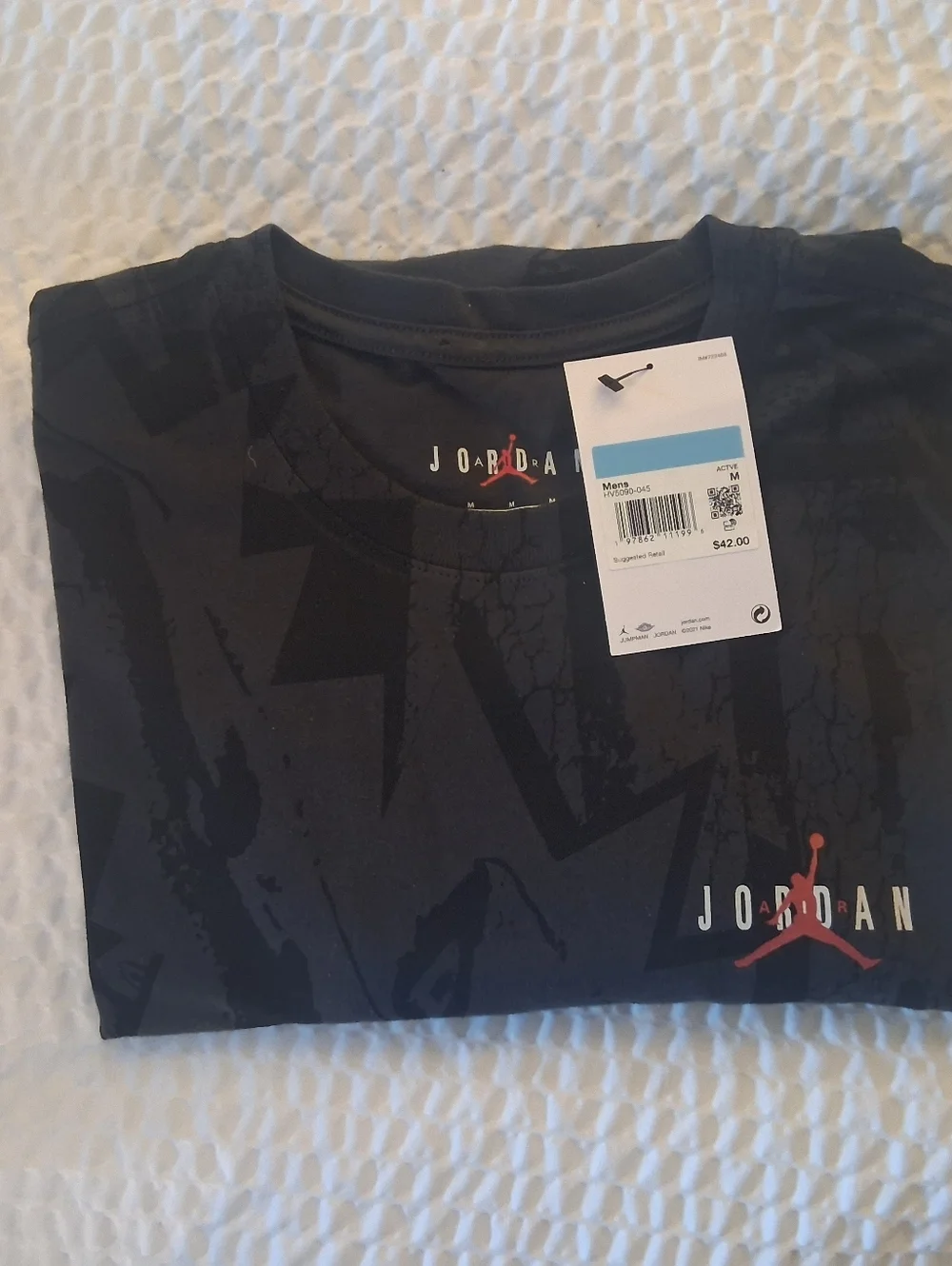 Jordan Black Short-Sleeve Graphic Tee with Red Jumpman